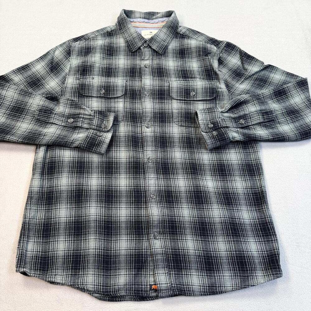 The Normal Brand Shirt Mens XL Gray Plaid Flannel Long Sleeve Button Up Casual